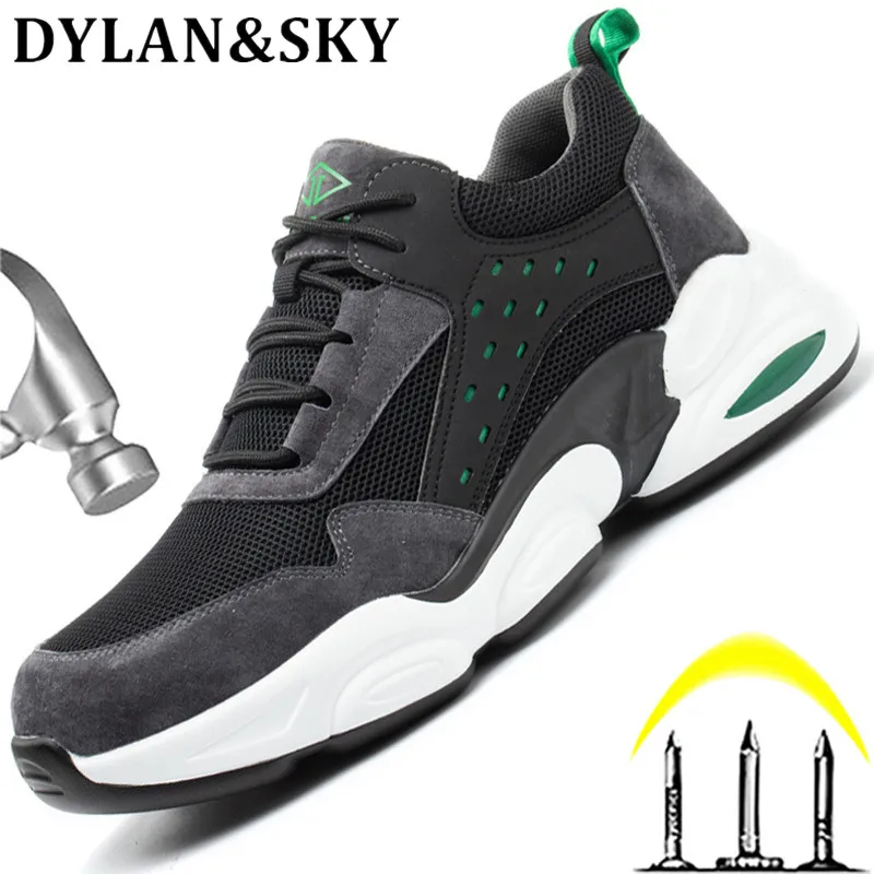

Industrial Safety Shoes Work Men Boots Fashion Work Sneakers Men Work Boots Puncture-Proof Safety Shoes Boots Steel Toe Shoes