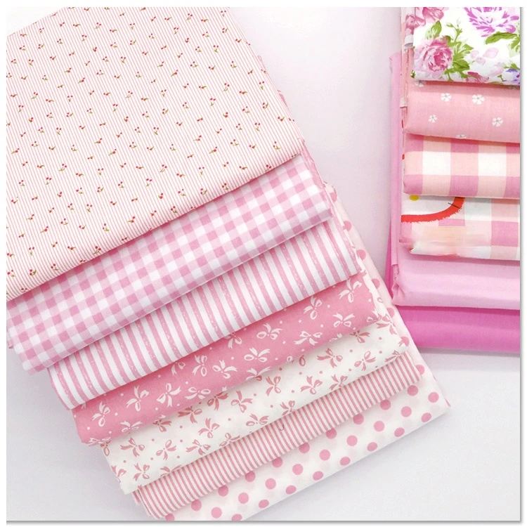 

160x50cm Pink Floral Dots Twill Cotton Fabric, Making Children's Clothing DIY Sheet Quilt Cover Cloth