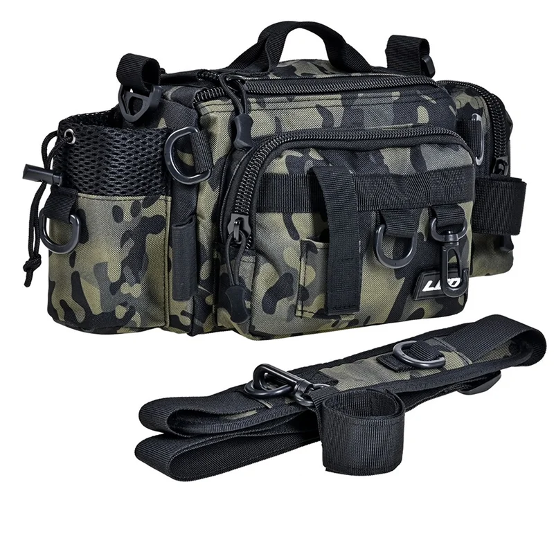 

LEO Fishing Tackle Bag Single Shoulder Crossbody Bags Waist Pack Fish Lures Gear Storage Fishing Box Bag Storage Bag,Green