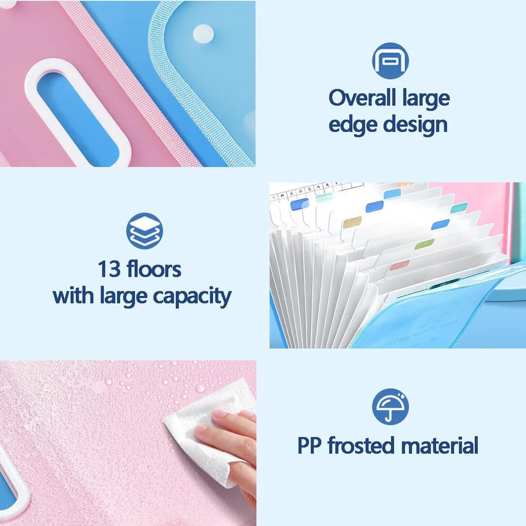 Портативная Прозрачная Полипропиленовая Папка Формата А4 С 13 Отделениями Чехол