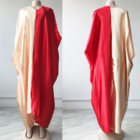 2022 new womens muslim dresses patchwork color african robes v neck printed short sleeve novelty dresses kangaroo clothing buu