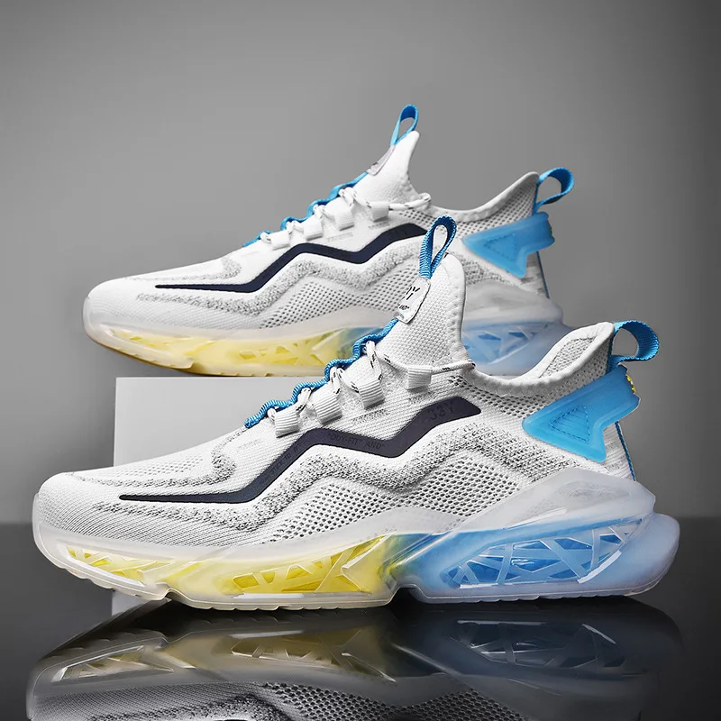 Men's Running Shoes 2022 Summer New Men Shoes Flying Woven Sneakers Breathable Casual Shoes Fashion Korean Footwear Man