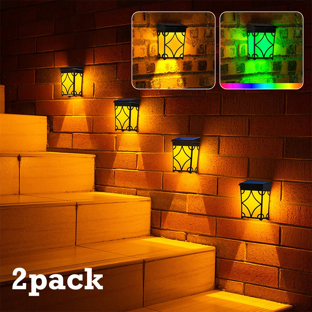 

2022 New Vintage Solar Wall Light Bicolor IP65 Garden Light Intelligent Light Control LED Outdoor Light For Home Decoration 2pcs
