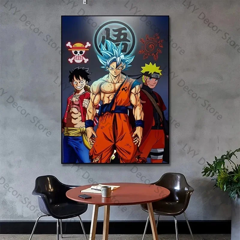 

Anime Dragon Ball Canvas Poster Print Super Goku Luffy Uzumaki Naruto Mural Art Decoration Wall Prints Children Home Decor Gift