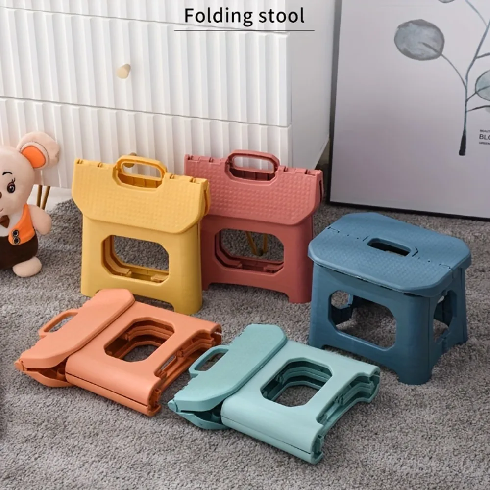 

Складные стулья с портативной ручкой, 1 шт., компактный легкий пластиковый складной стул для ванной, уличный стул для кемпинга, рыбалки