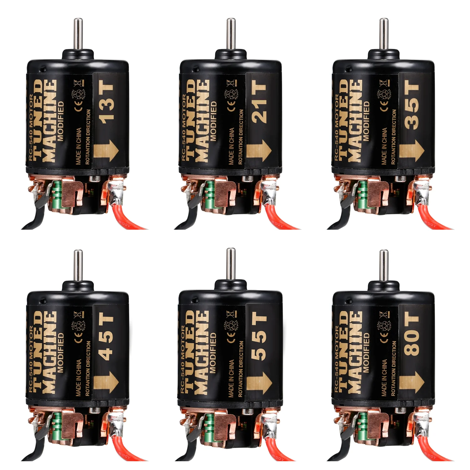 540 матовый мотор, водонепроницаемый 13T 21T 35T 45T 55T 80T для 1/10 радиоуправляемого автомобиля Axial SCX10 AXI03007 90046 Traxxas TRX4 Redcat Gen8