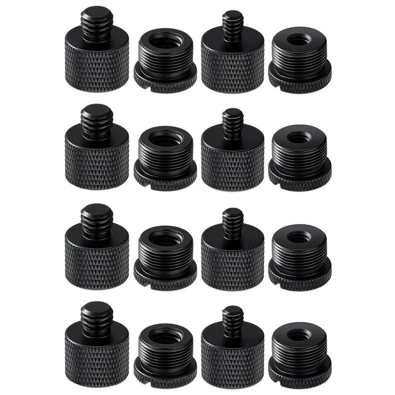 

16Pcs Mic Stand Thread Adapter Set,5/8 Female To 3/8 Male And 3/8 Female To 5/8 Male Screw Adapter Thread