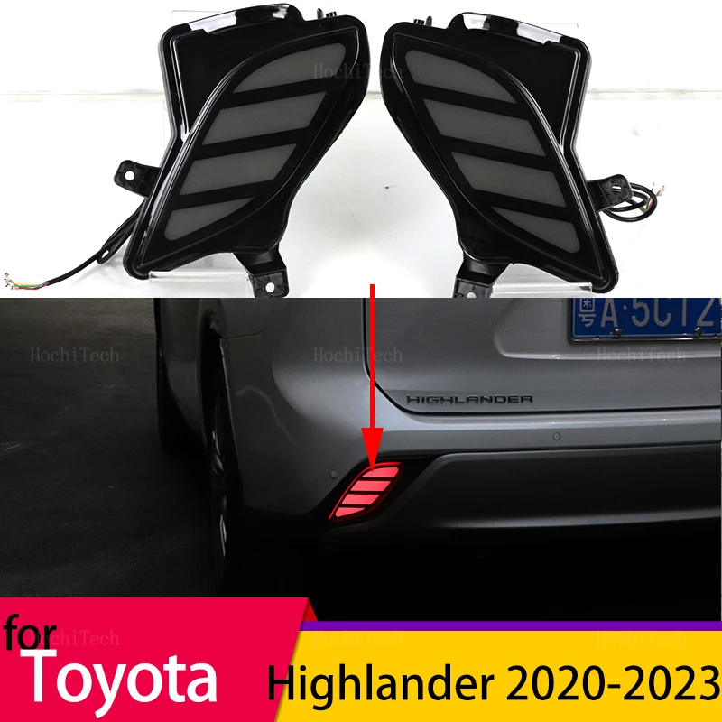 

Functions LED Reflector Lamp Rear Fog Lamp Bumper Light Brake Light For Toyota Highlander 2020-2023