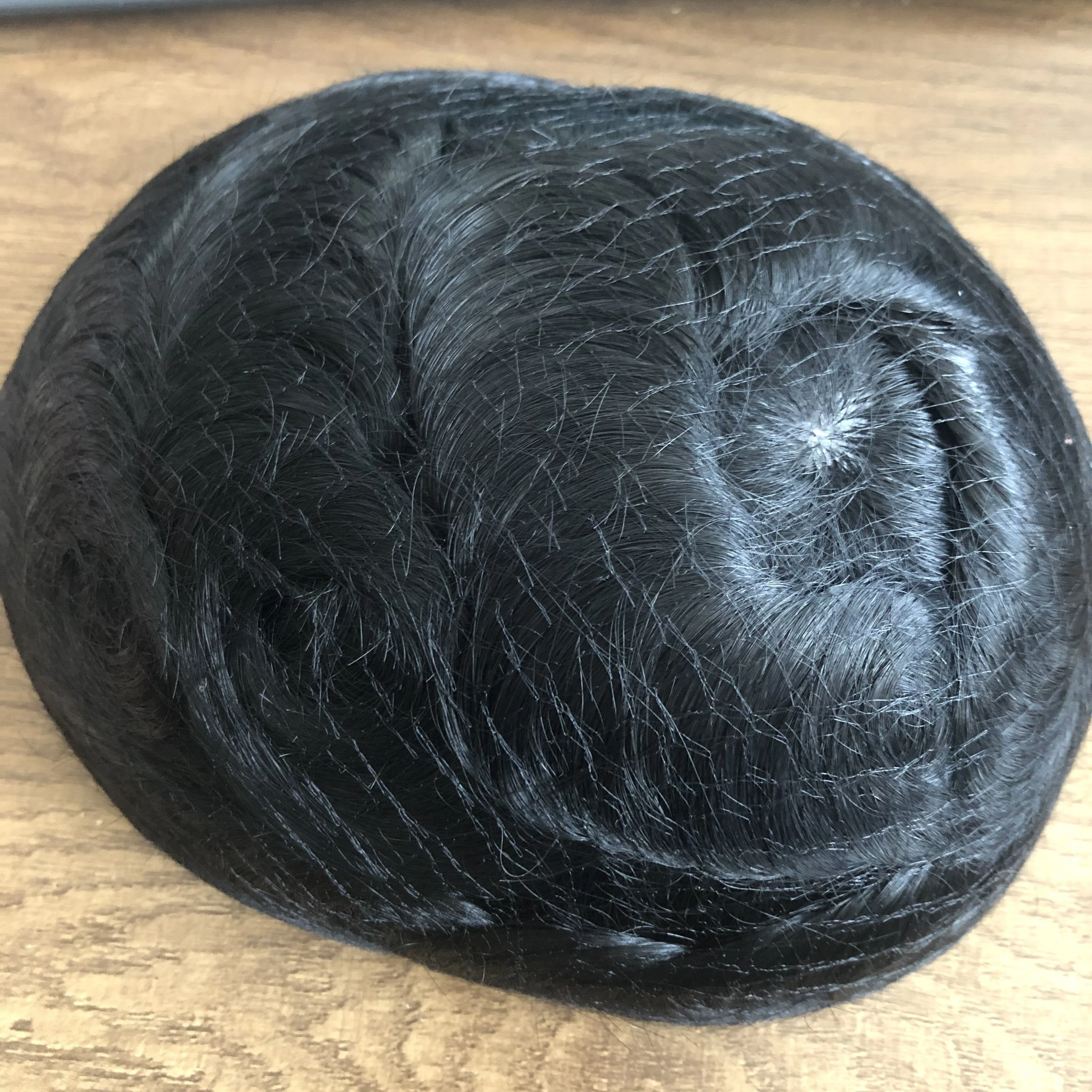 Фото Strong Skin Base Jet Black 30 мм Wave Natural Hairline Мужские парики из натуральных волос Длительная полностью поликожаная основа Мужская система волос Toupee №5