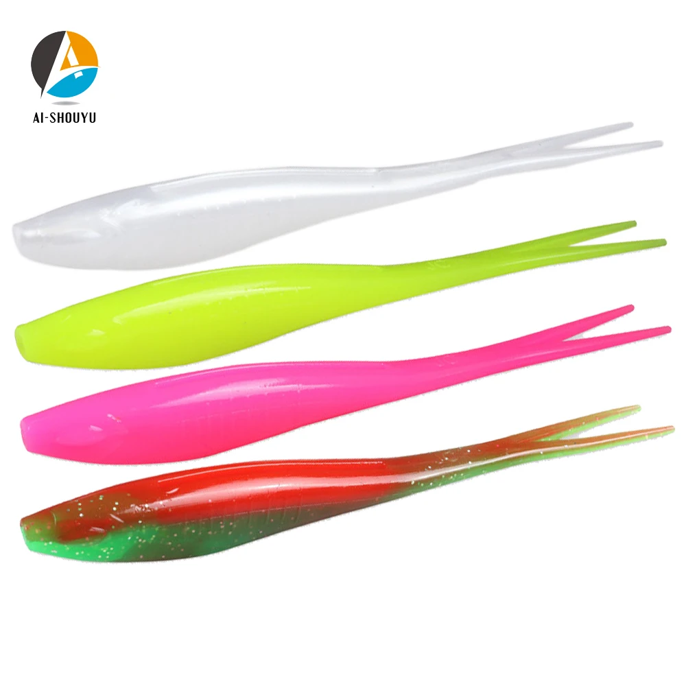 

AI-SHOUYU 3pcs TPR Soft Fishing Lure 175mm/16g Artificial Soft Bait Floating Swimbaits Split Tail Wobbler Colorful Fishing Gears