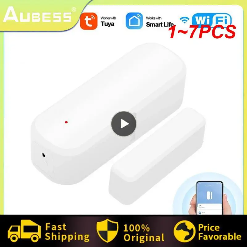 

1~7PCS Tuya WiFi Door Window Sensor Smart Home Wireless Door Open / Closed Detector Smart Life Control Via Alexa Google Home