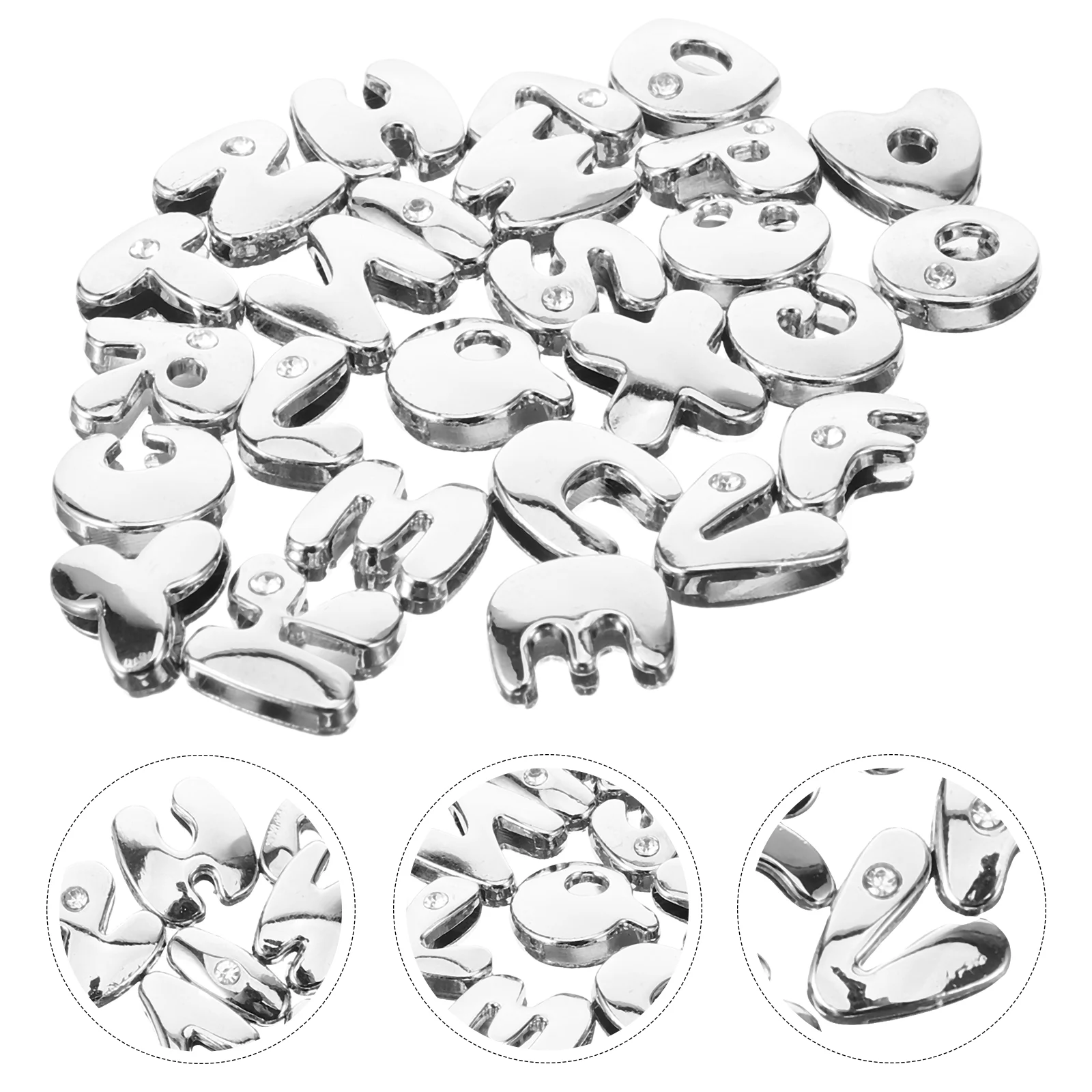 

26 Pcs Jewelry Ornaments Bracelet Charms Decorative Beads Choker English Letter Necklace Alloy Crafts