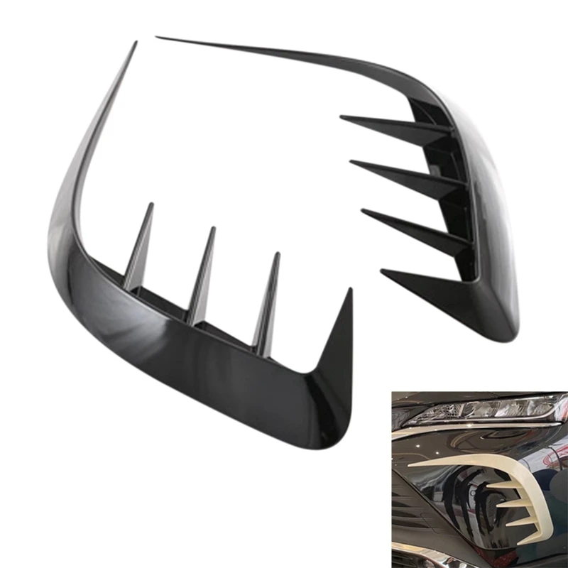 

Car Front Bumper Splitter Spoiler Covers Trim Fog Lights Eyebrow Wind Knife for Toyota Harrier Venza 2020+