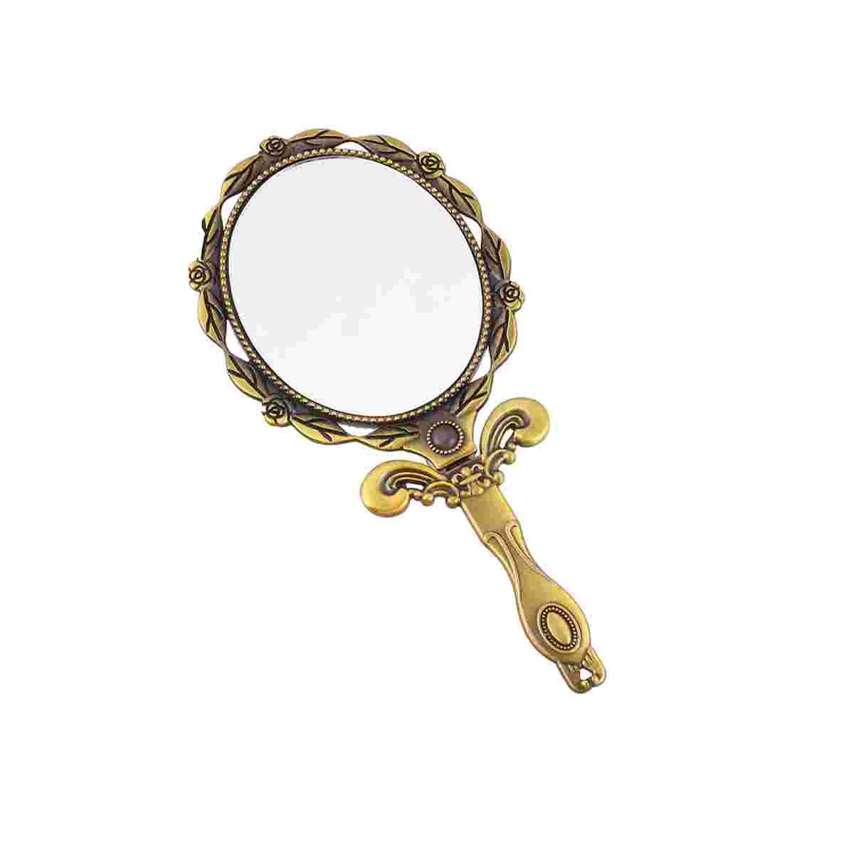 

Mirror Vintage Handheld Travel Hand Handlefolding Makeup Cosmeticmirrors Compact Vanitypocket Foldable Purse Antiquebeauty Retro