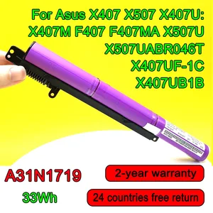 NEW A31N1719 Laptop Battery For Asus X407 X507 X407U F407 X407M F407MA X507U X507UABR046T X407UB1B X407UF-1C 0B110-00500 33Wh