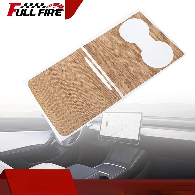 

Car Center Control Panel Sticker Tesla Model 3 2021 Model Y Interior Film Wood Grain Carbon Pattern Bright Black Transparent