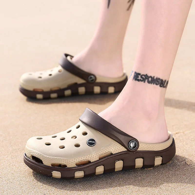 

Summer indoor two wear slippers men's non-slip fashion outside wear sandals beach shoes couple Korean version men's sandals