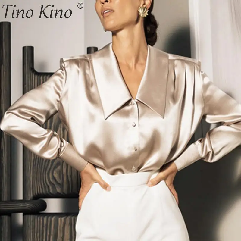 Женская рубашка с v-образным вырезом подплечники плиссированные пуговицы