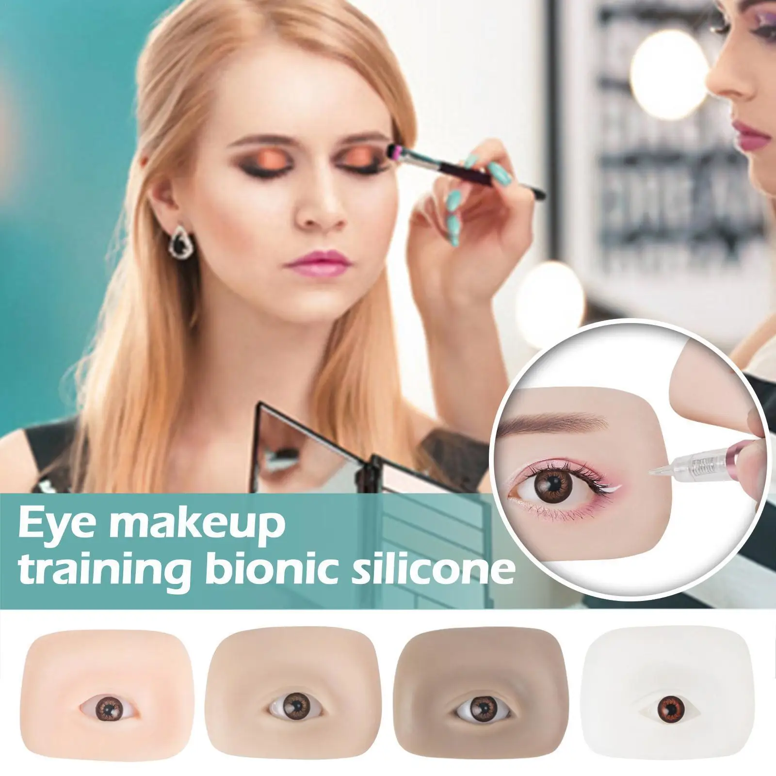 

1pc Eye Makeup Reusable Silicone Tattoo Eyebrow And Makeup Module Practice Skin Stereoscopic Training Eye Eye L8T0