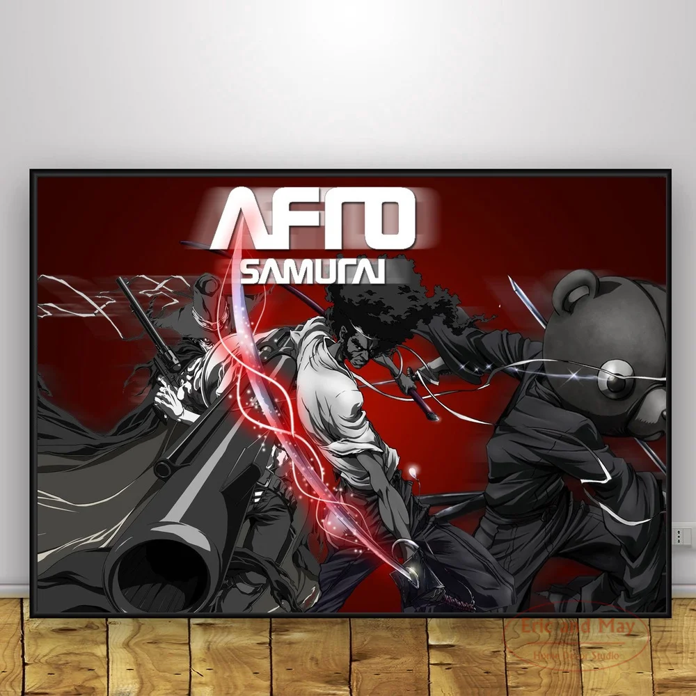 

Samurai Afro Posters And Prints Canvas Painting Pictures On The Wall Vintage Poster Decorative Home Decor Obrazy