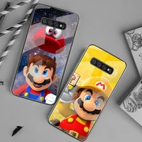 bandai super mario game phone case tempered glass for samsung s20 ultra s7 s8 s9 s10 note 8 9 10 pro plus cover