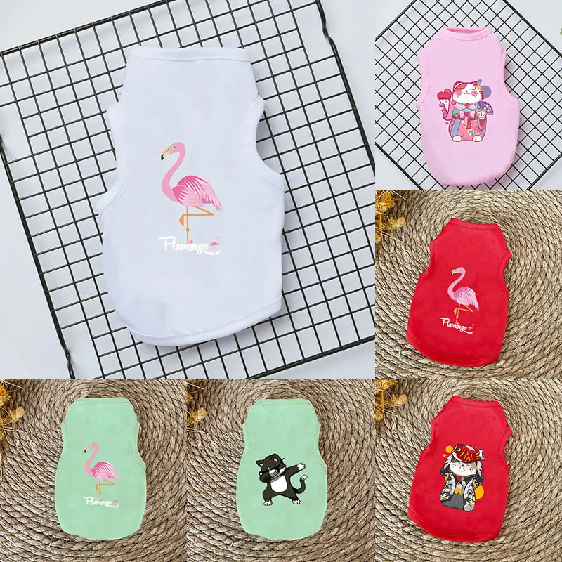 

Breathable Dog Vest Clothes Summer Beach Clothes Vest Cat Tshirt Sun Protection Clothe Cartoon For Small Large Cat Dog Chihuahua