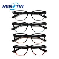 henotin reading glasses spring hinge men and women with rectangular frame hd presbyopia optical vision eyeglasses 1 04 06 0