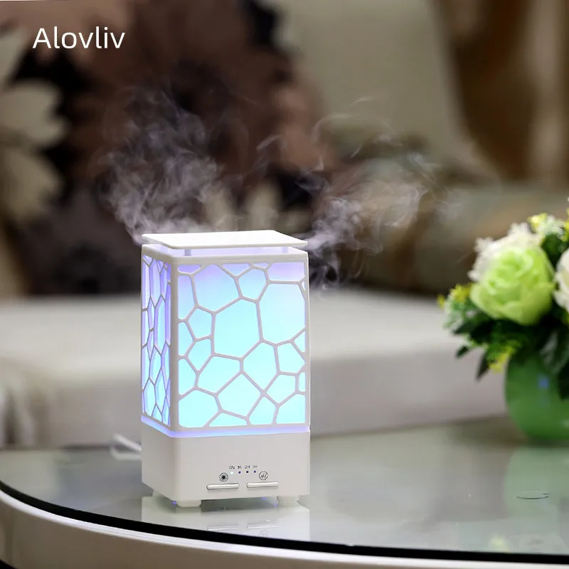 

200ml Water Cube Aroma Diffuser For Home Appliance Ultrasonic Air Humidifier With Colorful LED Lights Room Fragrance Diffusers