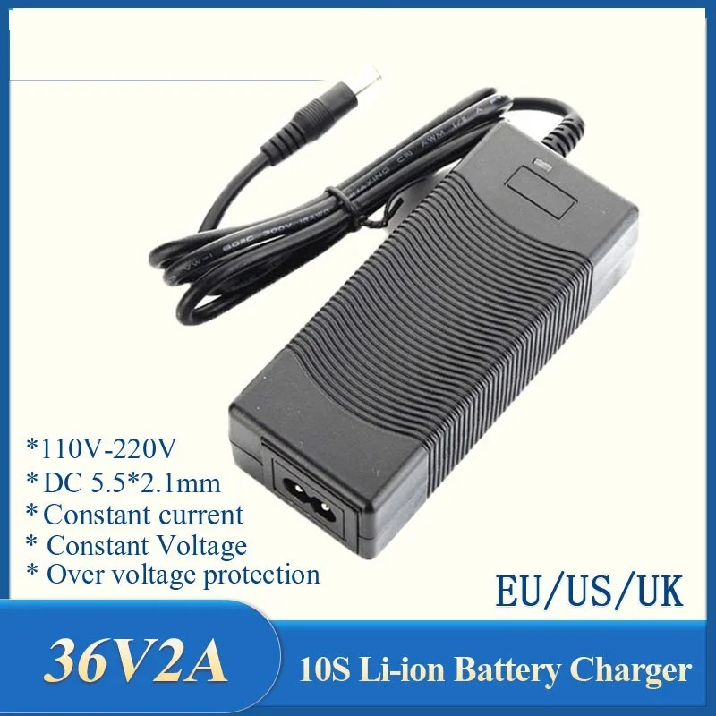 

2022 LiitoKala 10S 36V2A charger 42V 2A 18650 Charger 100-240V Input Lithium Li-ion Charger For 36V Electric Bike wo-wheel
