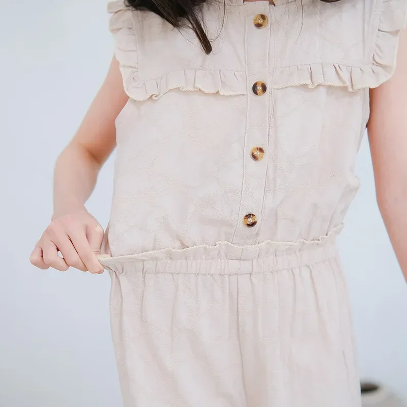 Комбинезоны для девочек летние свободные комбинезоны без рукавов с широкими