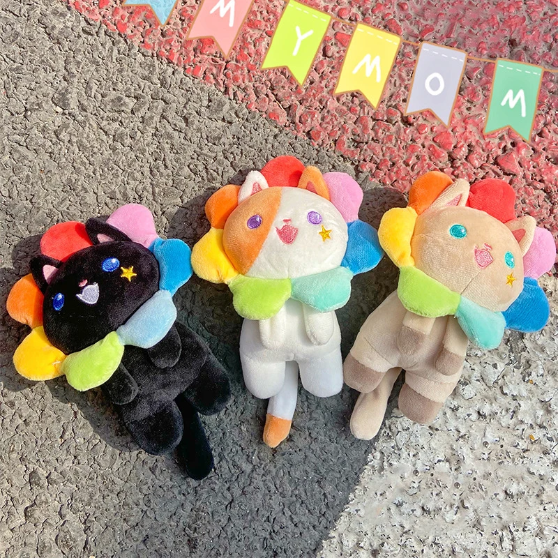 

New Sunflower Headgear plush cat pendant creative keychain stuffed soft doll machine fashione soft birthday gift