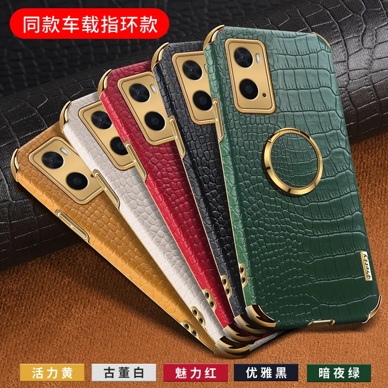 

Luxury Original Crocodile Texture Leather Phone Case For OPPO A96 4G A 96 back cover Protective Phone Shell Case For OPPOA96