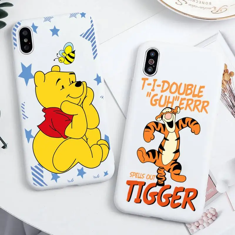 

Pooh Bear Winnie Tigger Eeyore Phone Case For iphone 13 12 11 Pro Max Mini XS 8 7 6 6S Plus X SE 2020 XR Candy white soft cover