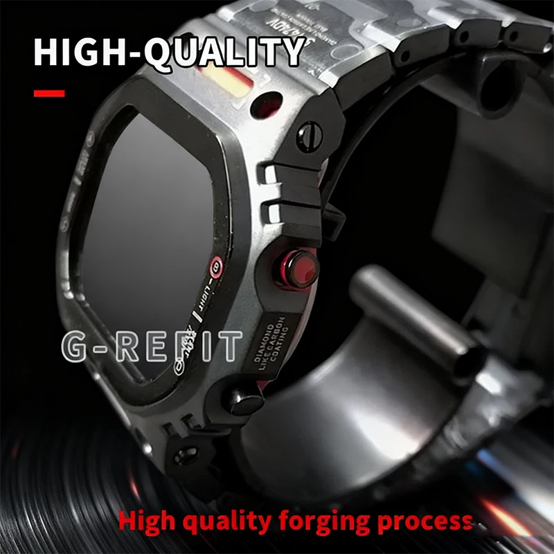 Фото Робот G-Refit Mech Style DW5600 GWB5600 G5600E Титан GWM5610 Корпус для часов из нержавеющей стали с металлическим безелем GMWB5000 MechWarrior №4