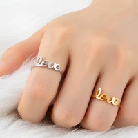 tulx stainless steel fashion love letter rings for women man engagement wedding jewelry accessories wholesale