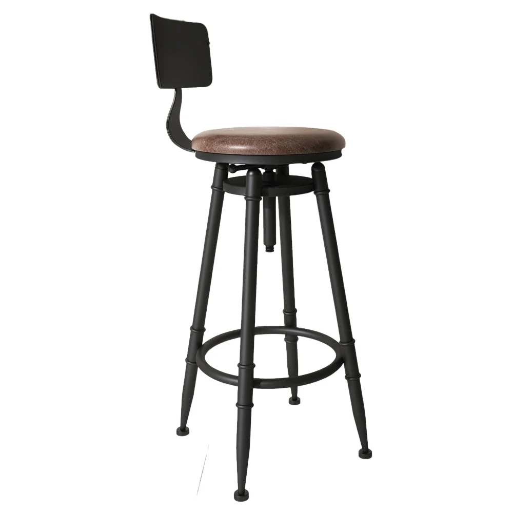 

Iron Bar Stool Backrest Bar Chairs Rotate Lifting and Descending High Foot Modern Simplicity Adjustable Scratch Proof Durable