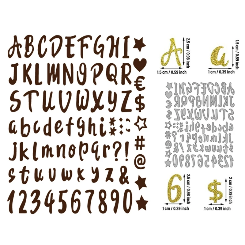 26 букв алфавита 0-9 цифр символ металлический трафарет DIY инструмент для тиснения