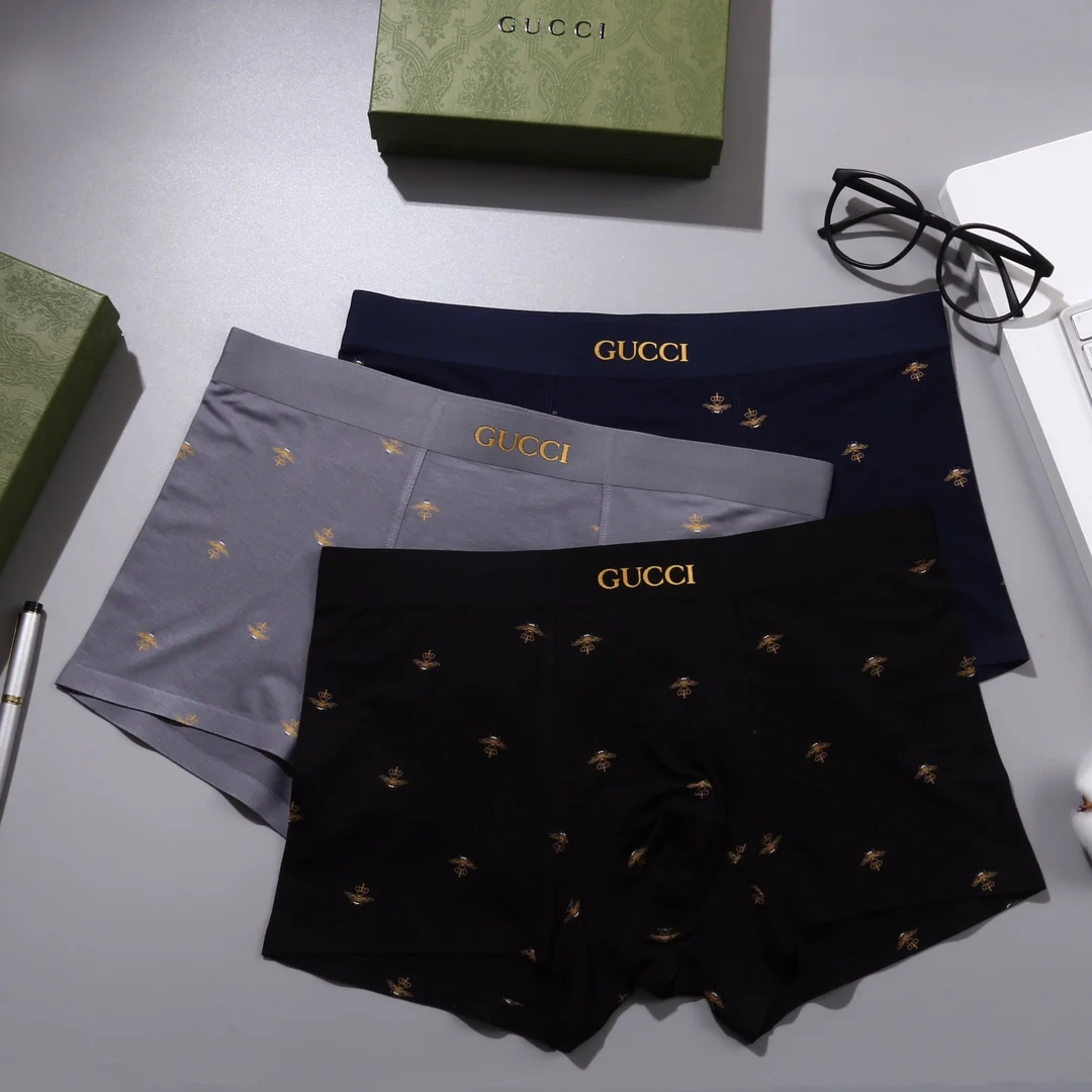 GUCCI Мужское комфортное дышащее нижнее белье класса люкс. 3 упаковки |