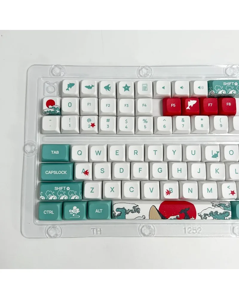 Фото Комплект PBT-кейкапов XDA Height 129 клавиш Coral Sea с пятисторонней сублимационной печатью №3