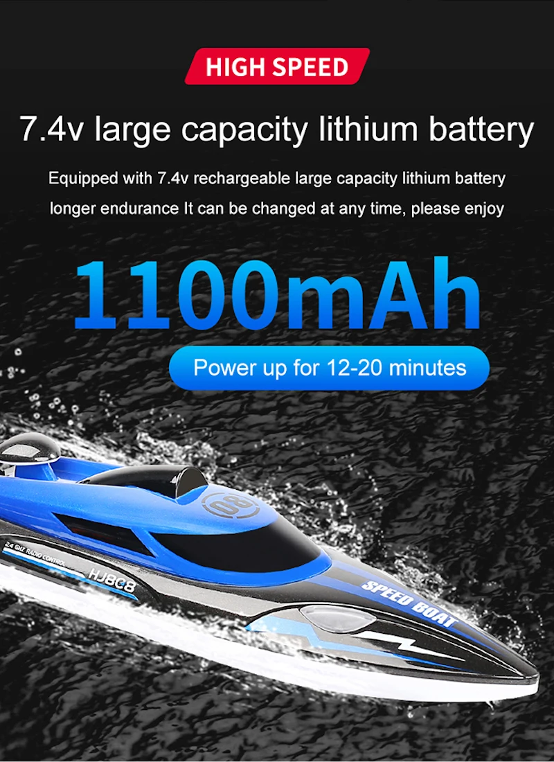 25km/h RC Boat Remote Controlled High Speed Ship 2.4Ghz High-Speed Remote Control Racing Ship Water Speed Boat Children ModelToy enlarge