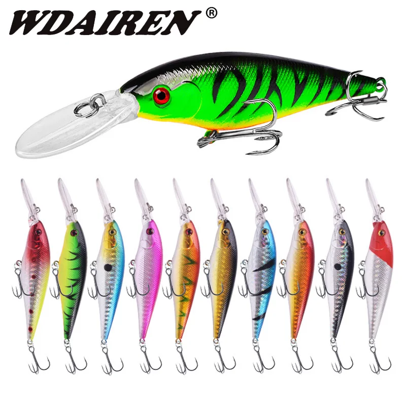 

Floating Minnow Fishing Lure 11cm 10g Long Lips​ Diving Wobbler Crankbait Plastic Artificial Hard Bait Bass Pesca Fishing Tackle