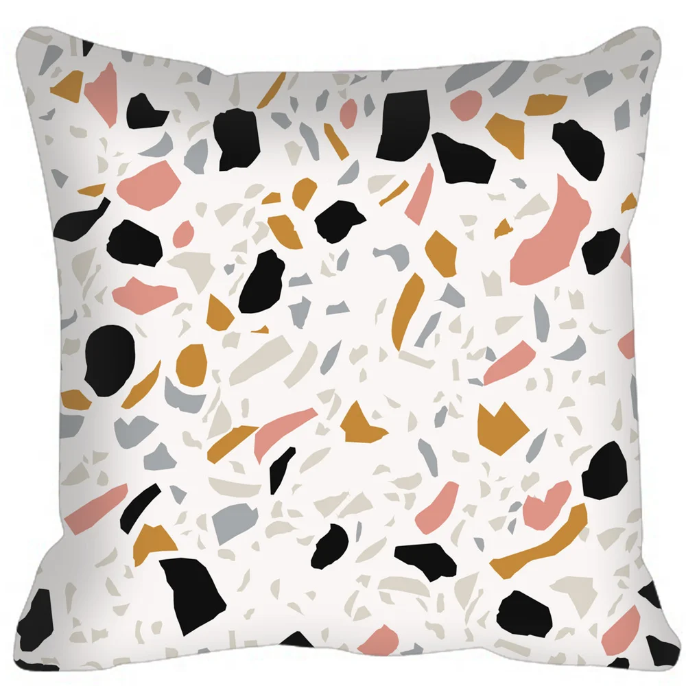 

Квадратный чехол-наволочка с рисунком домашнее украшение красочный Terrazzo