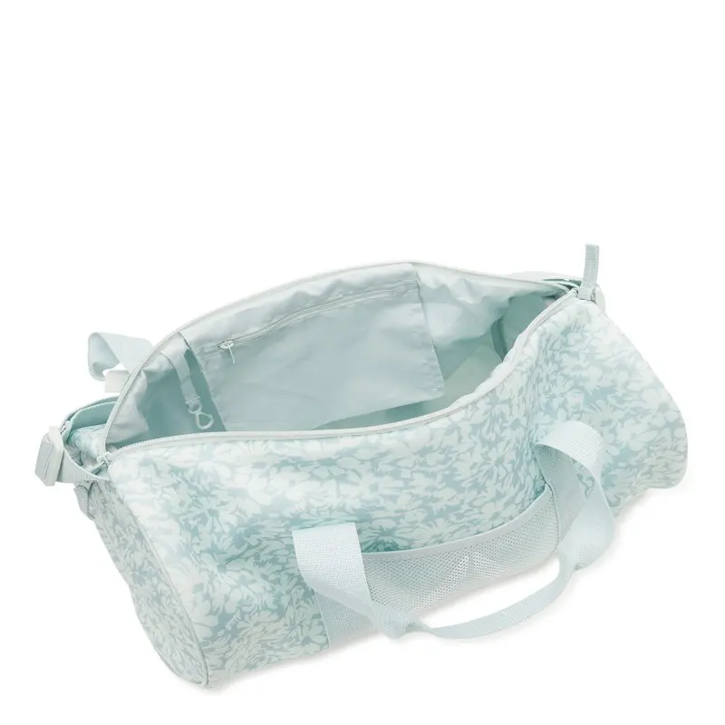 Women's Plyo Print Duffel Handbag Bag with Shoulder Strap Green