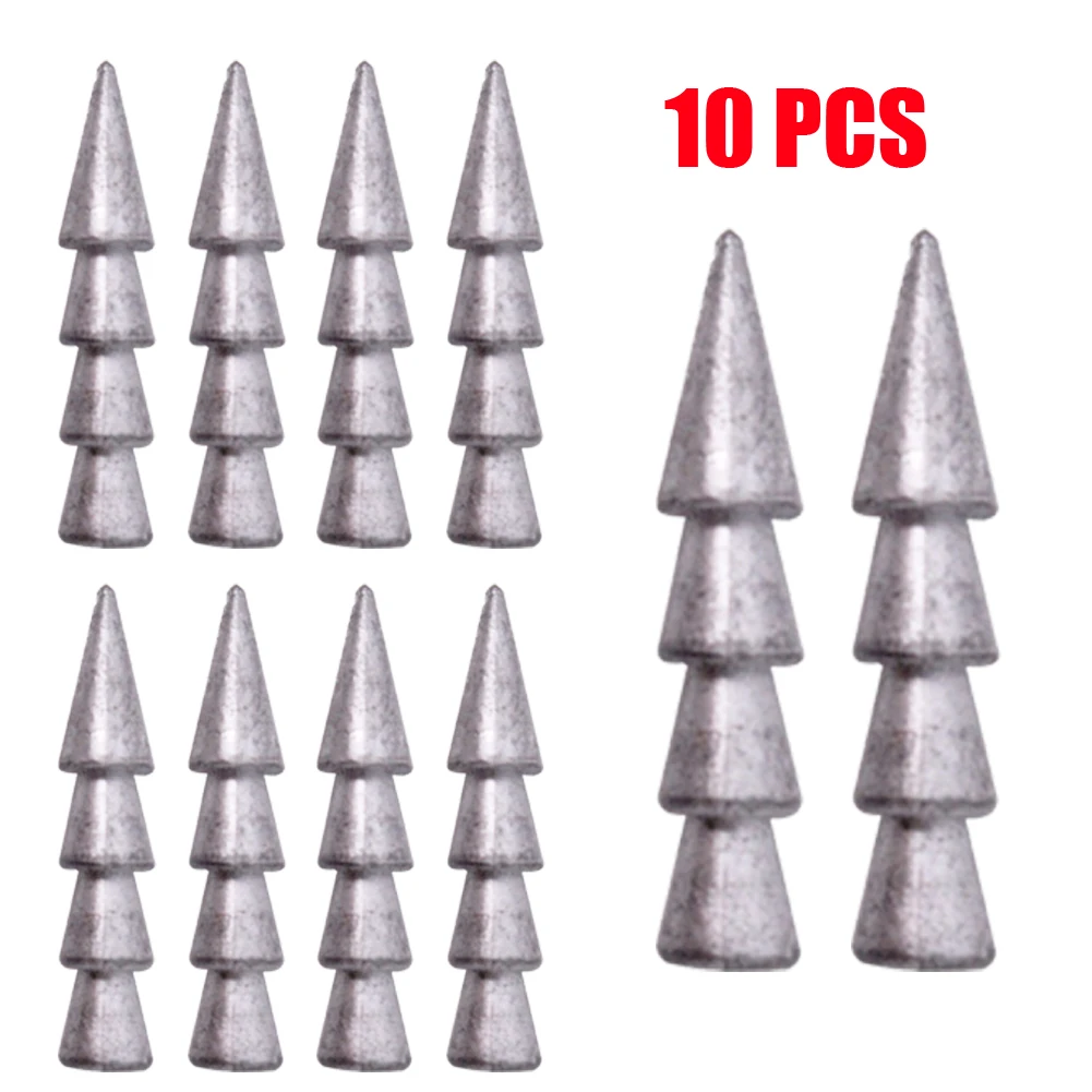 

10pcs Lead Nail Weights Fishing Sinker Insert Weight 0.3g/0.4g/0.8g/1.3g/1.8g/2.4g/3g/3.5g/3.8g For Worm Nail Sinkers Wacky