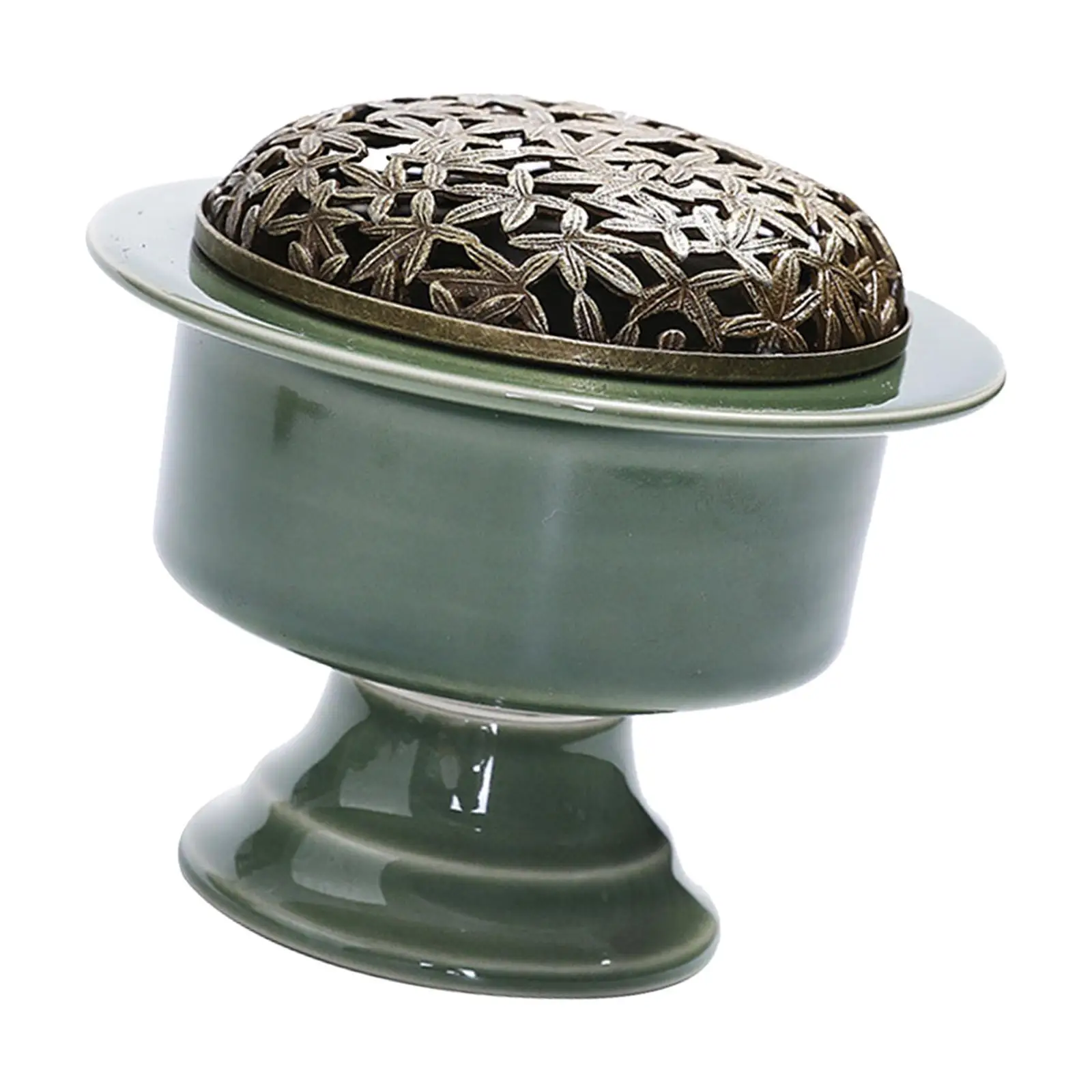 

Керамическая курильница, курильница для медитации, фарфоровый держатель для благовоний в китайском стиле с крышкой, украшение для дома, нас...