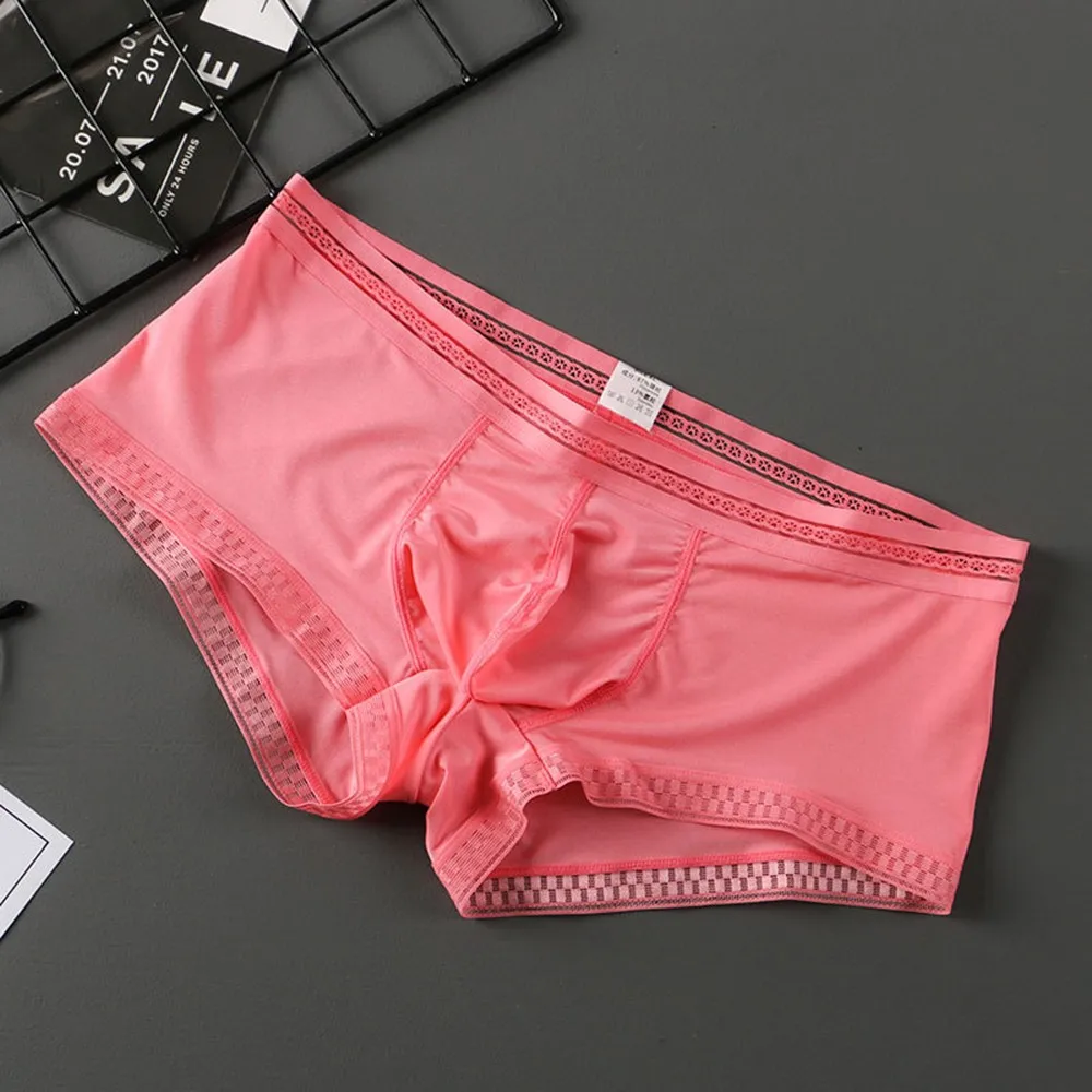

L ~ 2XL Nylon+Spandex Mens Sexy Ice Silk Stretchy Briefs Bulge Cup Pouch Breathable Seamless Underwear Sissy