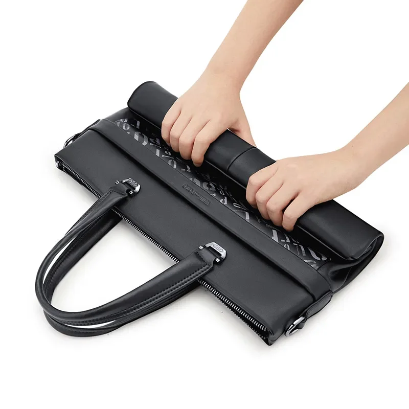 Портфель мужской деловой из воловьей кожи многофункциональная сумка-тоут в