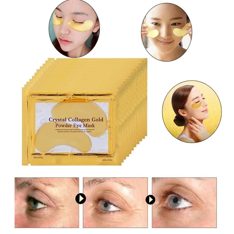 

10pcs=5packs Gold Eye Mask Patch For Eye Crystal Collagen Mask Moisturizing Anti Aging Anti Wrinkle Dark Circles Remove Eye Care