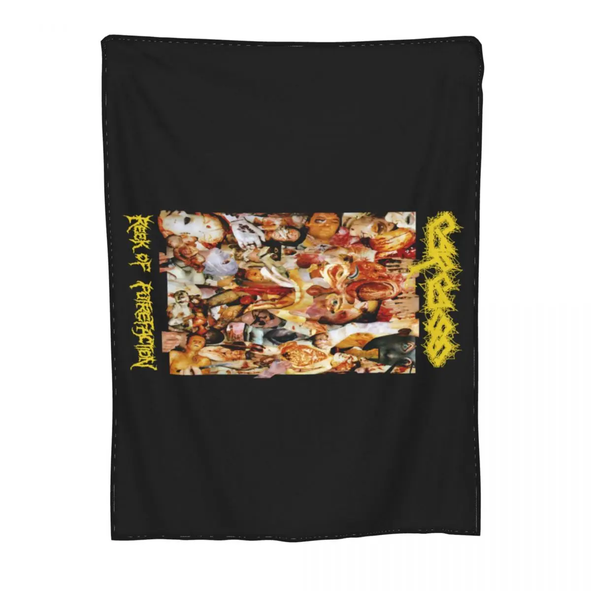 Черное одеяло Carcass Reek Of Putrefaction большой размер 100 хлопковое брендовое Yazbek