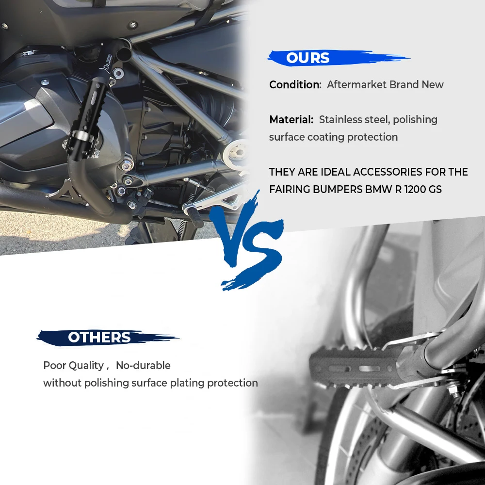 Мотоциклетные шоссе Передние Подножки складные подножки зажимы 22-25 мм для BMW R1250GS